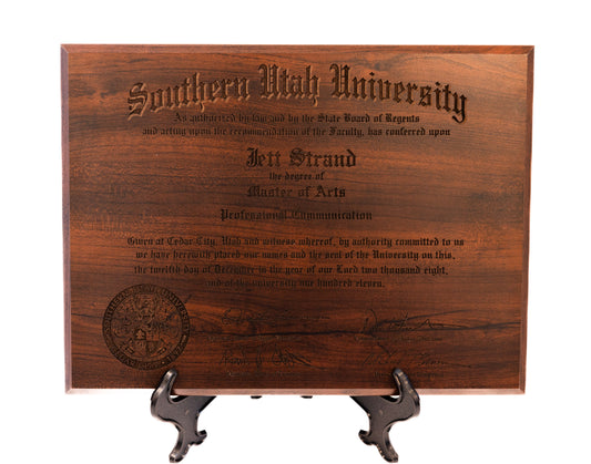 cherry diploma plaque