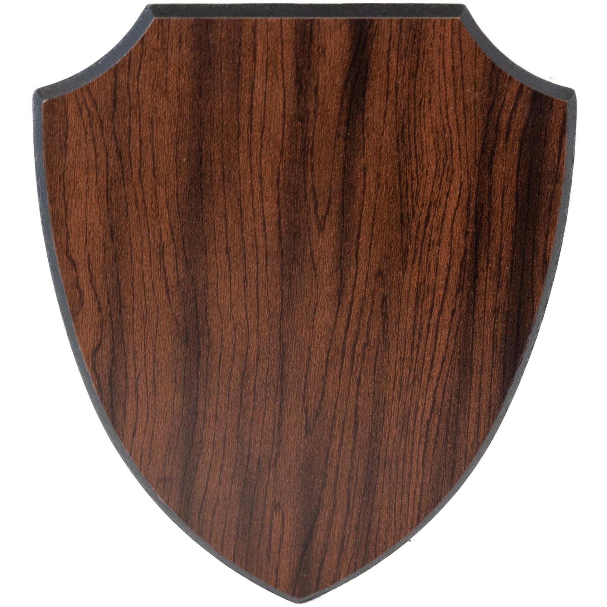 cherry finish shield plaque blank