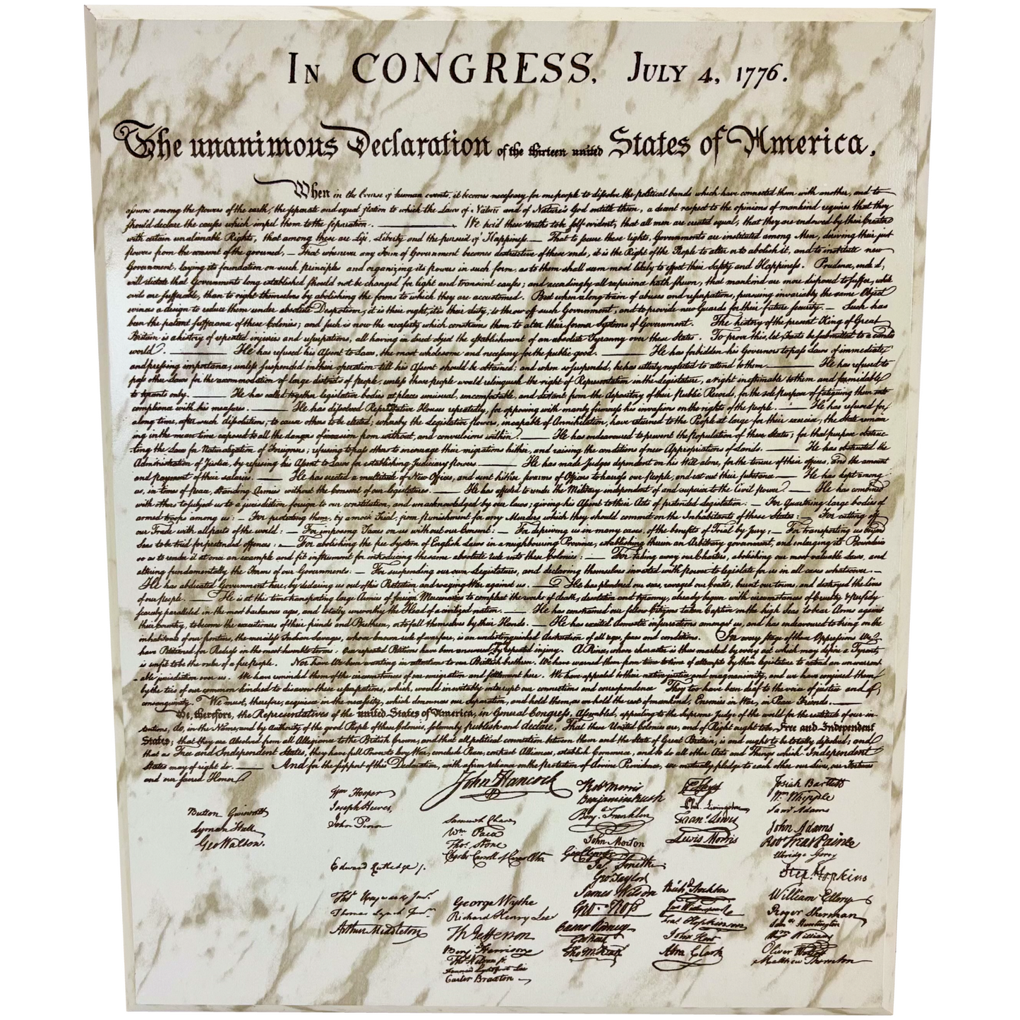 declaration of independance framed marble 