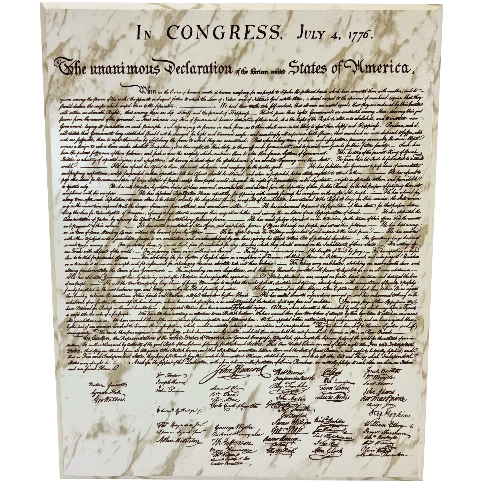 declaration of independance framed marble 