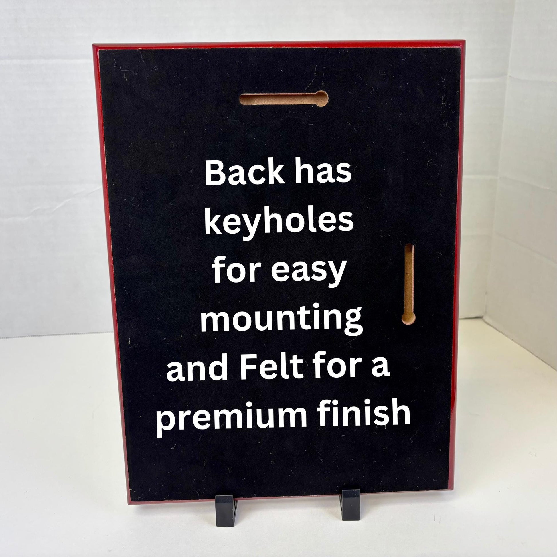 felt backed plaque red