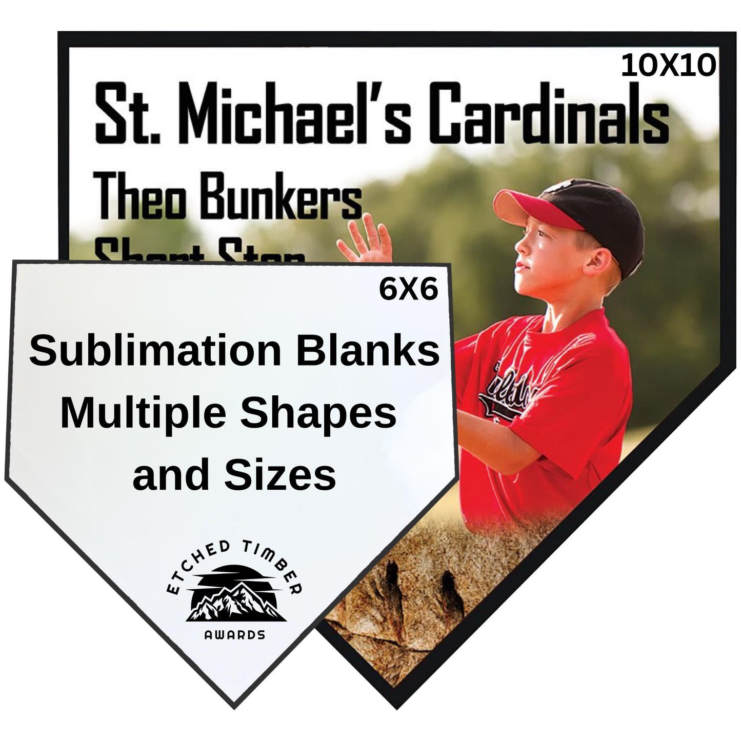 home plate shape sublimation blank baseball award