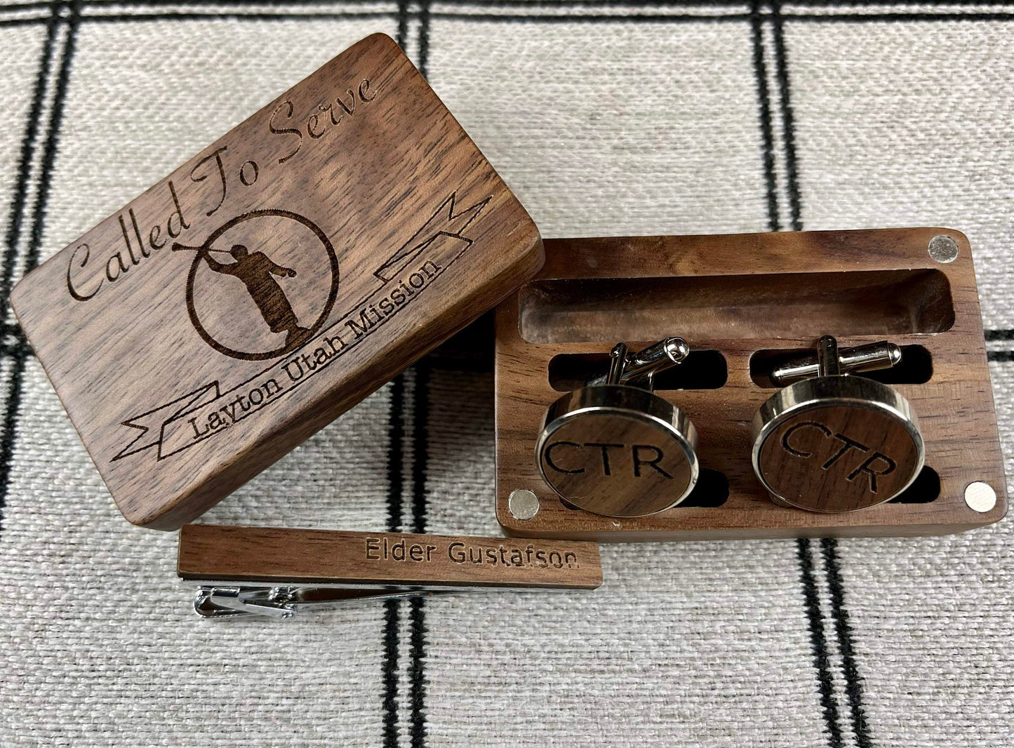 LDS Missionary Tie Clip and Cuff Link Box Set, Elder Missionary Tie Gifts.