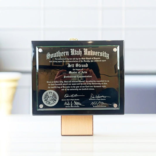 Floating Glass Diploma Frame