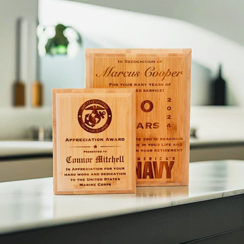 bamboo plaques for armed forces awards