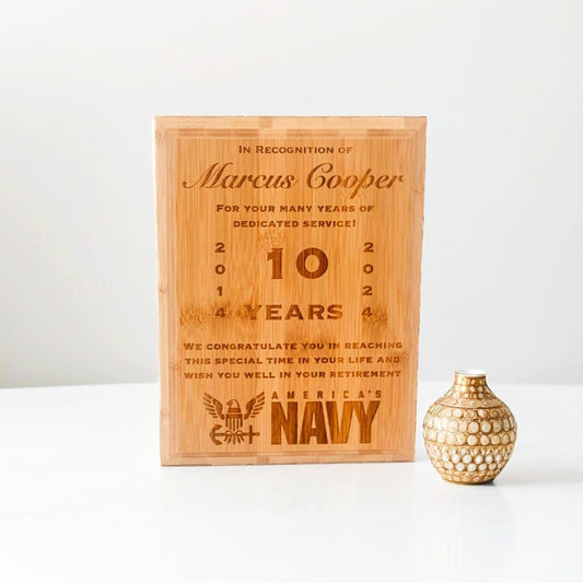 Bamboo Retired Military Gifts Plaque, Custom Military Retirement Gifts, Navy Retirement Gift, Air Force Military Retirement, Army Retirement