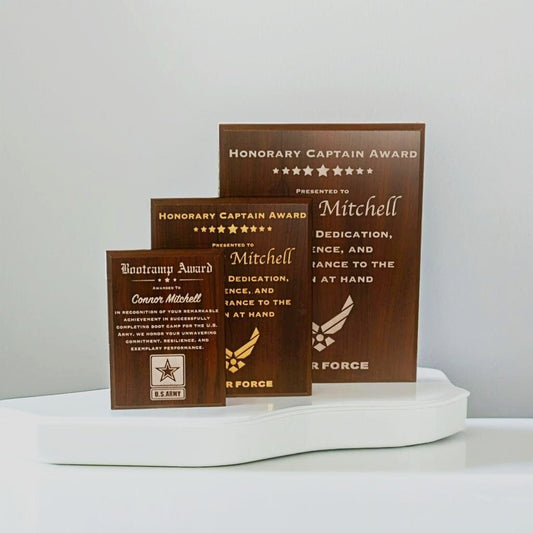 cherry award plaque for military