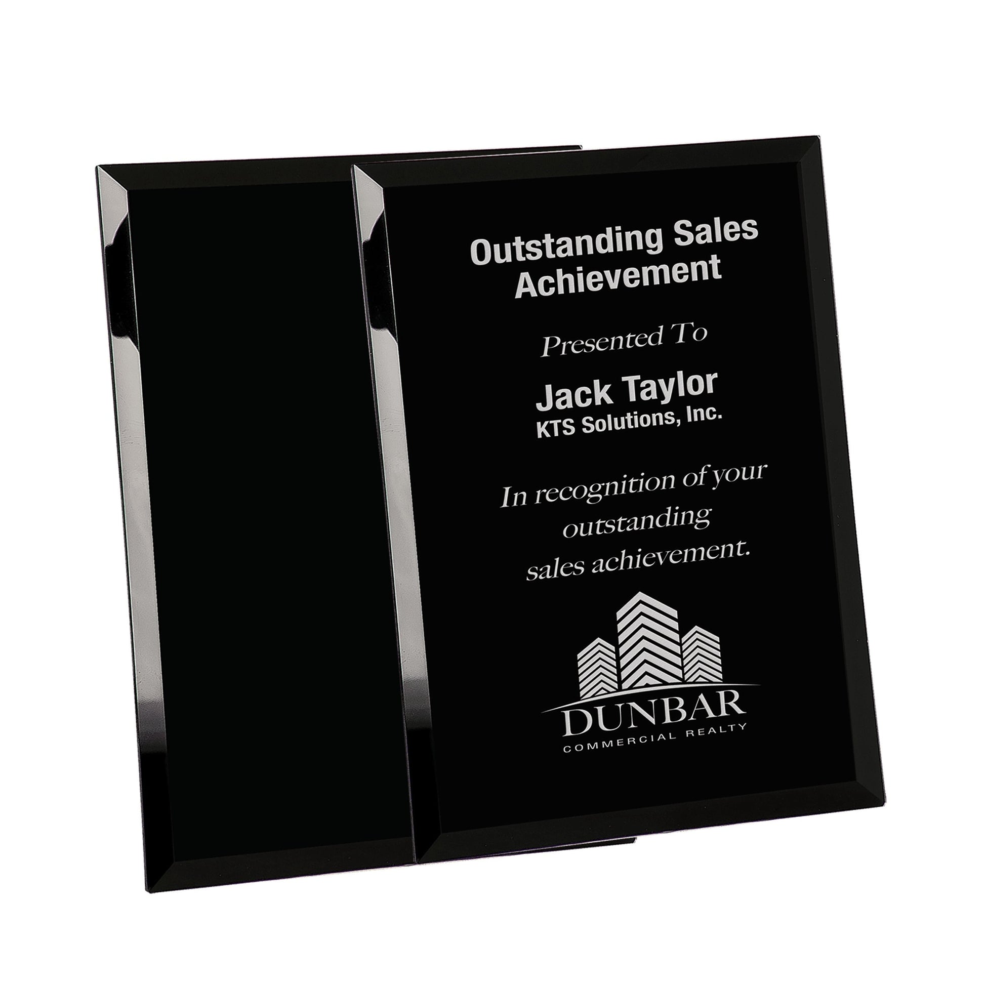 Blank black glass plaque engravable