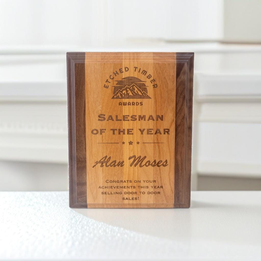 Custom Award Plaque Alder Wood, Fully Customizable Design, Multiple Sizes and Materials,Plaque Recognition Award Trophy, Free Shipping
