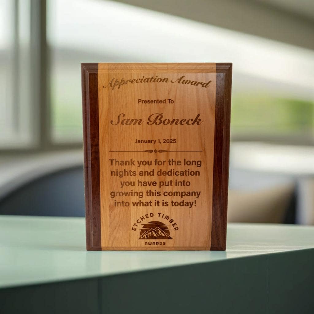 Custom Award Plaque Alder Wood, Fully Customizable Design, Multiple Sizes and Materials,Plaque Recognition Award Trophy, Free Shipping