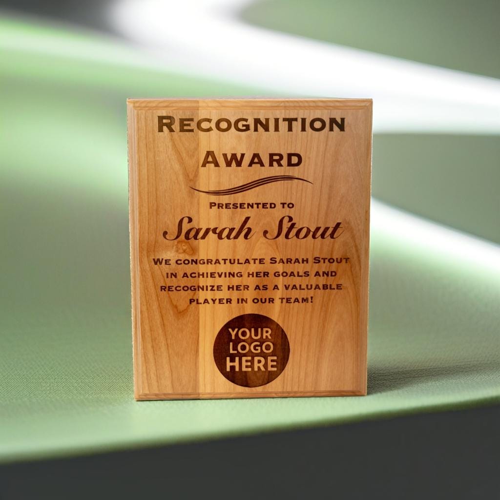 Custom Award Plaque Alder Wood, Fully Customizable Design, Multiple Sizes and Materials,Plaque Recognition Award Trophy, Free Shipping