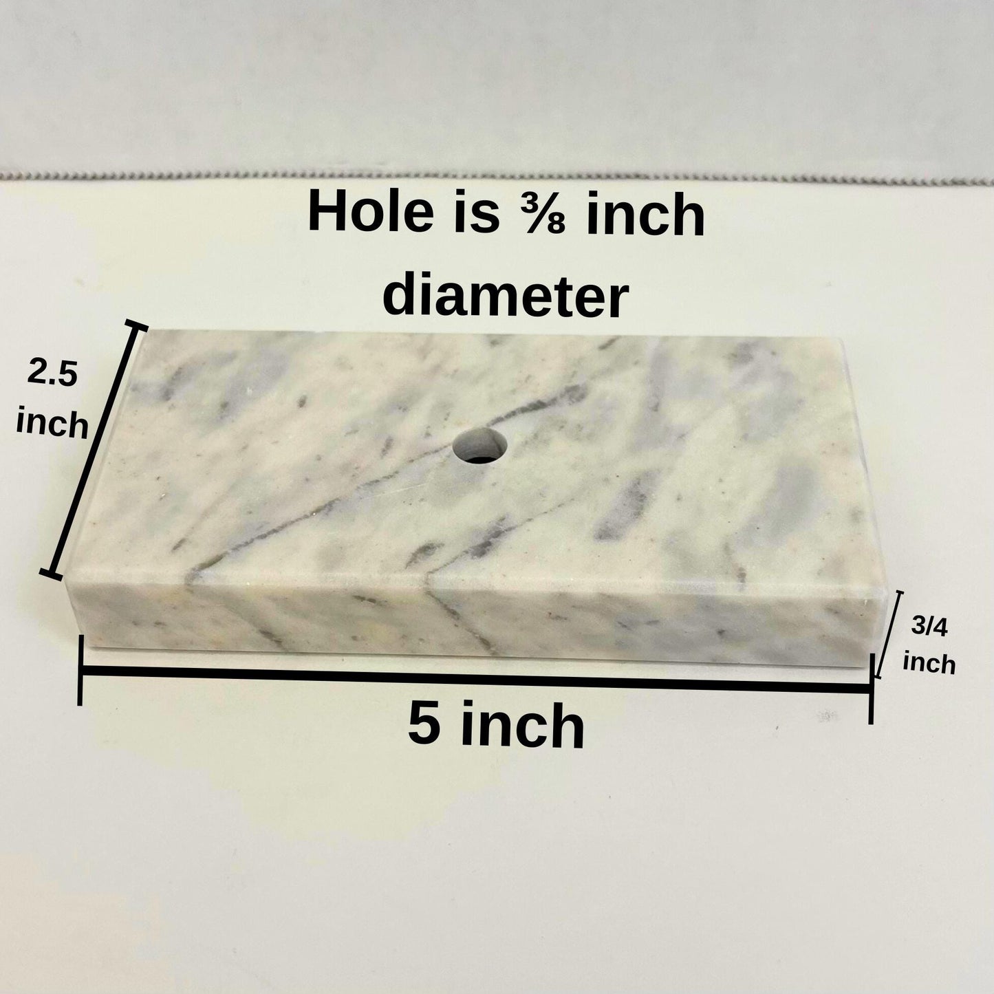 Genuine Marble Trophy Base – Polished Beveled Display Stand with Center Hole, 3/4" Thick, Multiple Sizes for Awards, Crafts & 3D Prints