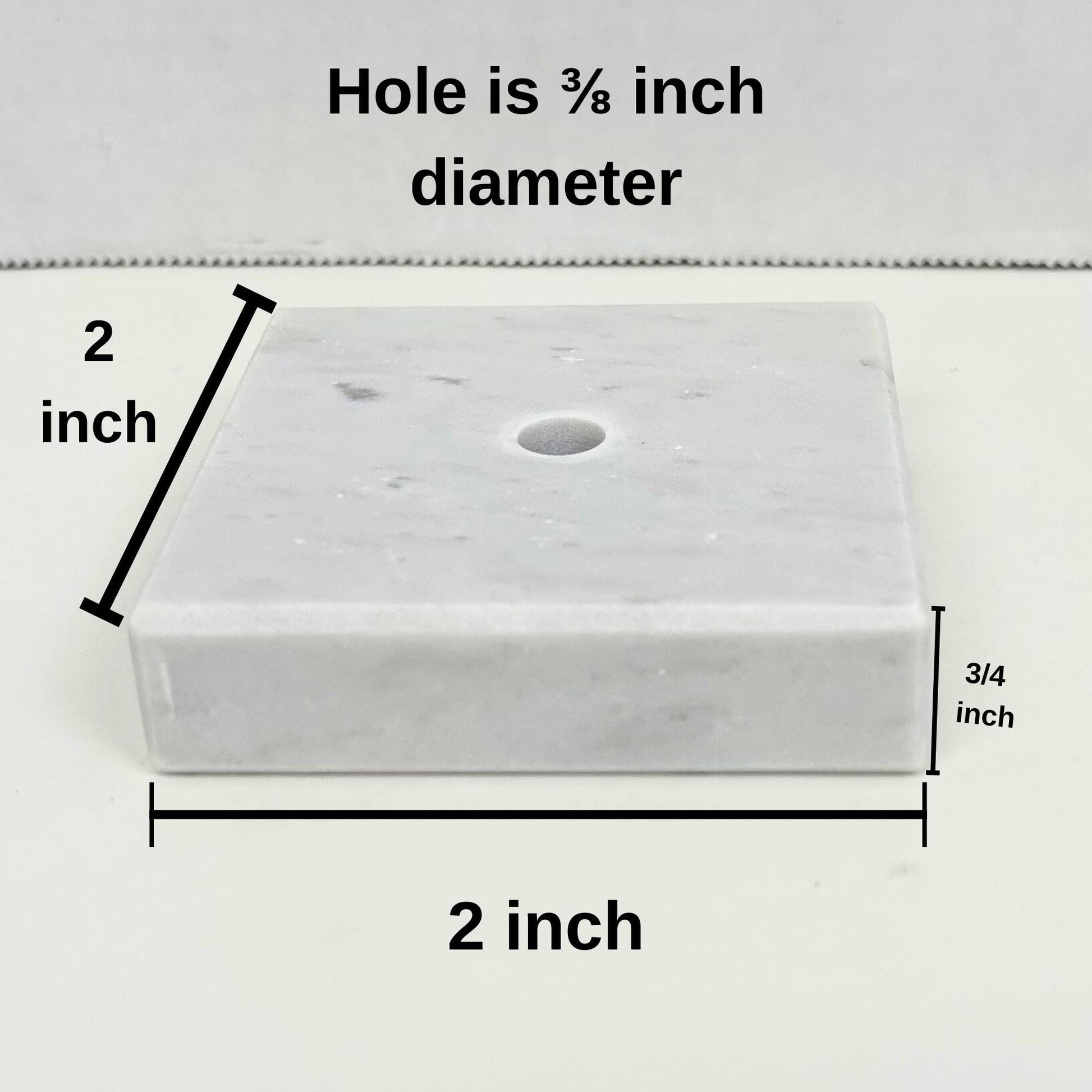 Genuine Marble Trophy Base – Polished Beveled Display Stand with Center Hole, 3/4" Thick, Multiple Sizes for Awards, Crafts & 3D Prints