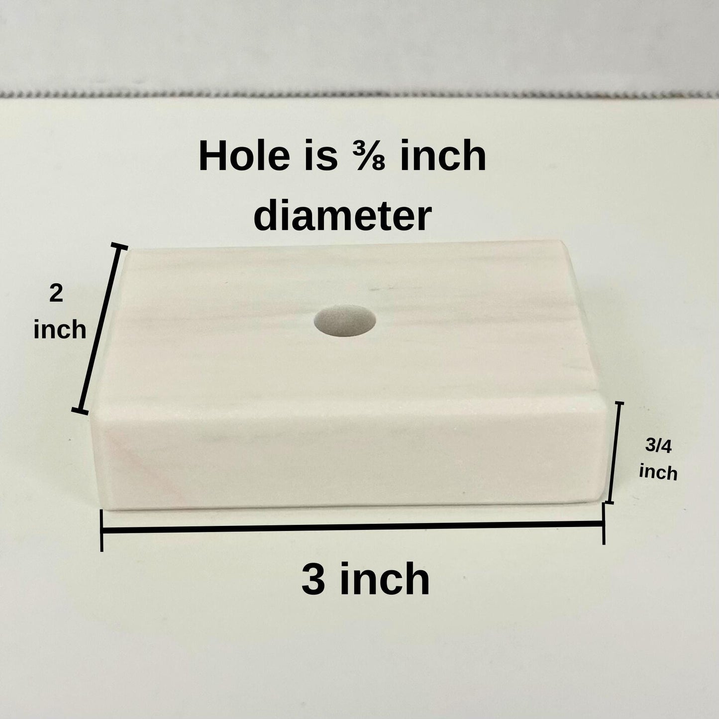 Genuine Marble Trophy Base – Polished Beveled Display Stand with Center Hole, 3/4" Thick, Multiple Sizes for Awards, Crafts & 3D Prints