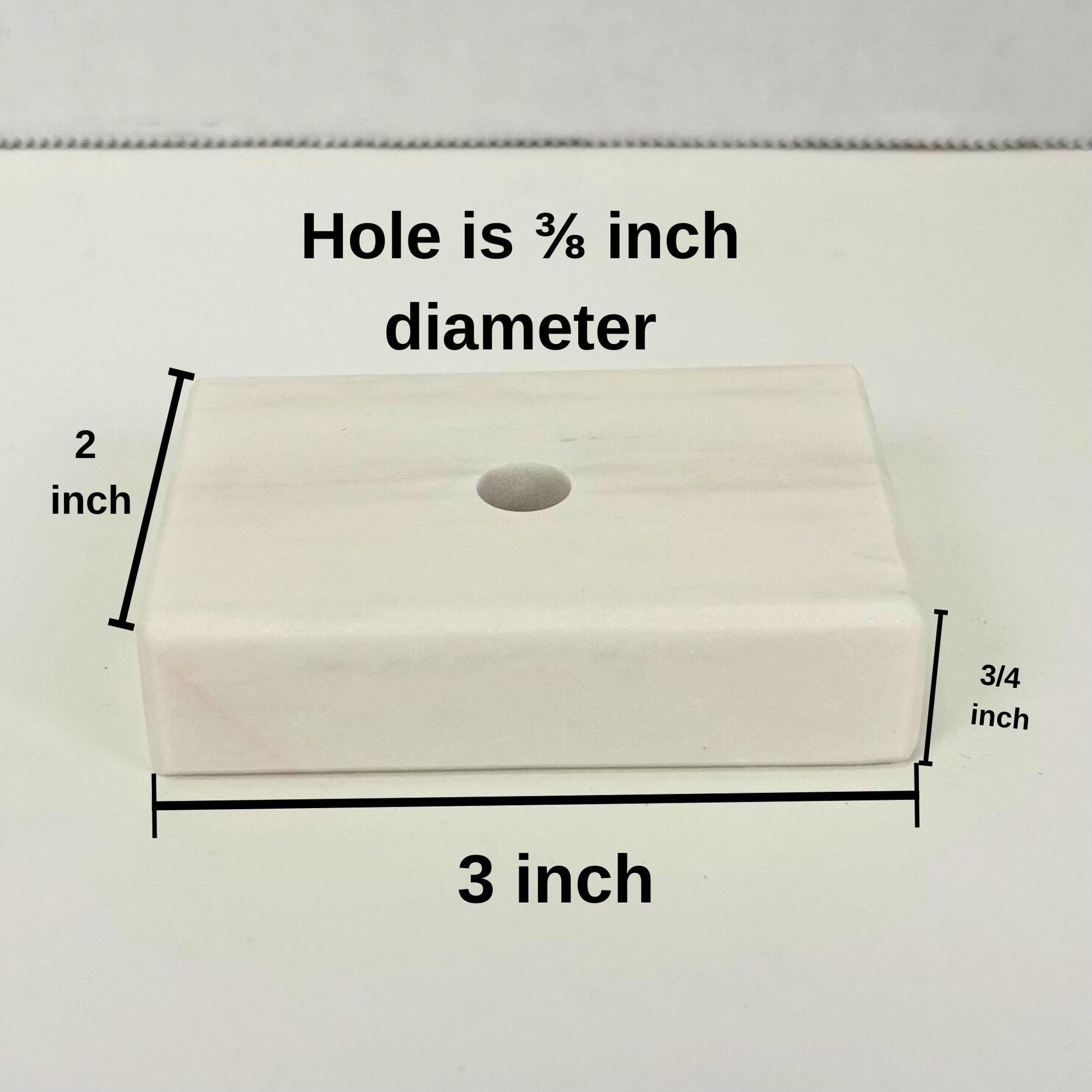 Genuine Marble Trophy Base – Polished Beveled Display Stand with Center Hole, 3/4" Thick, Multiple Sizes for Awards, Crafts & 3D Prints