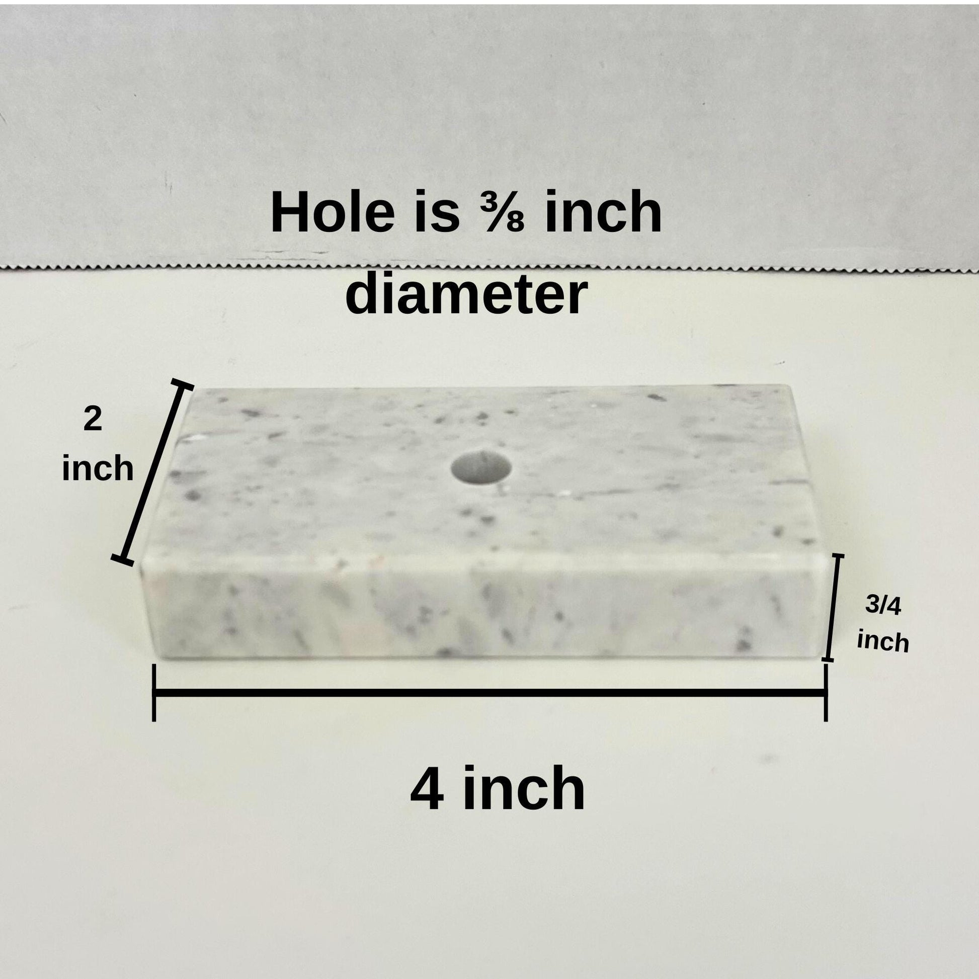 Genuine Marble Trophy Base – Polished Beveled Display Stand with Center Hole, 3/4" Thick, Multiple Sizes for Awards, Crafts & 3D Prints