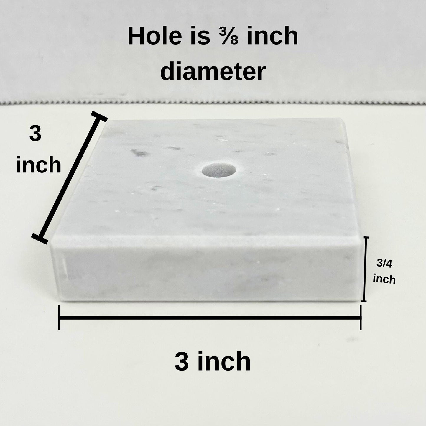 Genuine Marble Trophy Base – Polished Beveled Display Stand with Center Hole, 3/4" Thick, Multiple Sizes for Awards, Crafts & 3D Prints