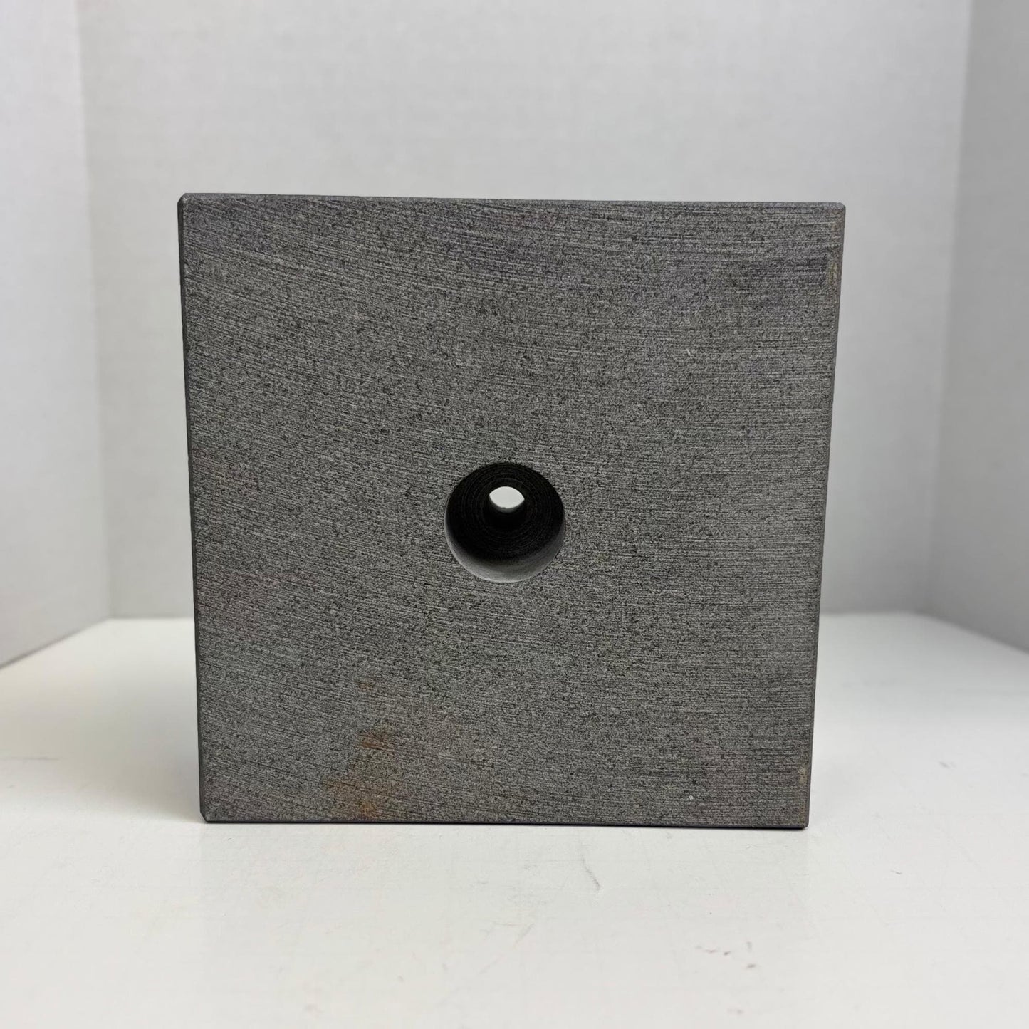 Black Marble Display Base with Center Mount Hole – Polished Stone Pedestal Stand for Sculpture, Statue, Art, Awards, Lamps & Decor