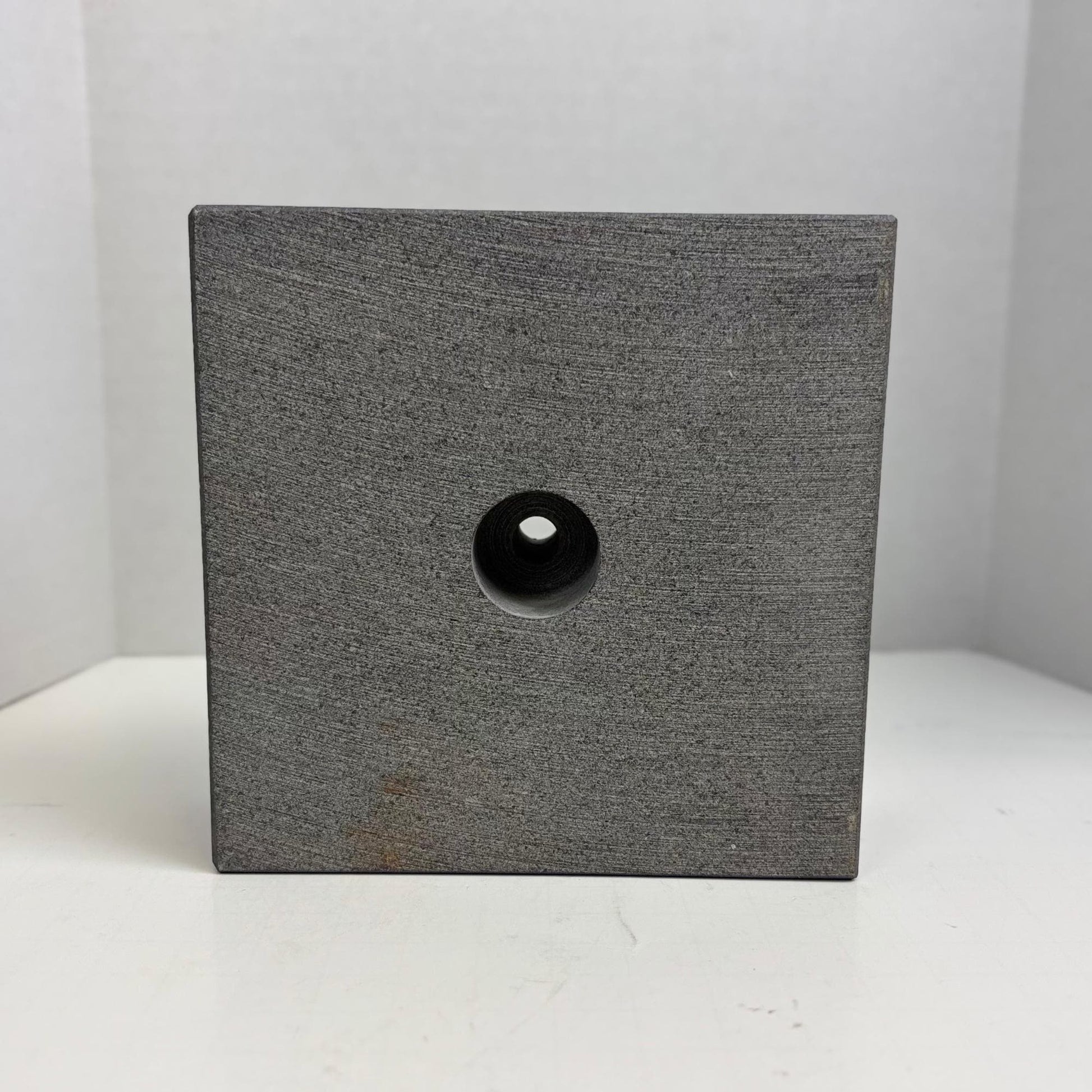 Black Marble Display Base with Center Mount Hole – Polished Stone Pedestal Stand for Sculpture, Statue, Art, Awards, Lamps & Decor