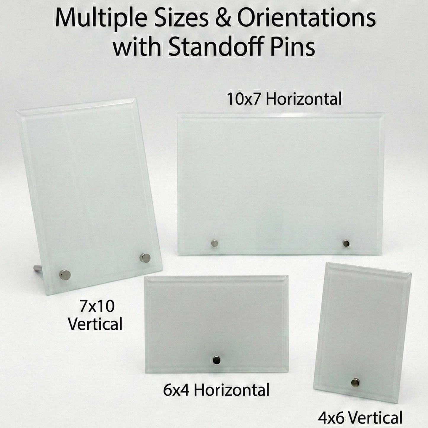 Sublimation Glass Blanks Multiple Sizes with Standoff Pegs – High-Definition Crystal Sublimate Supplies