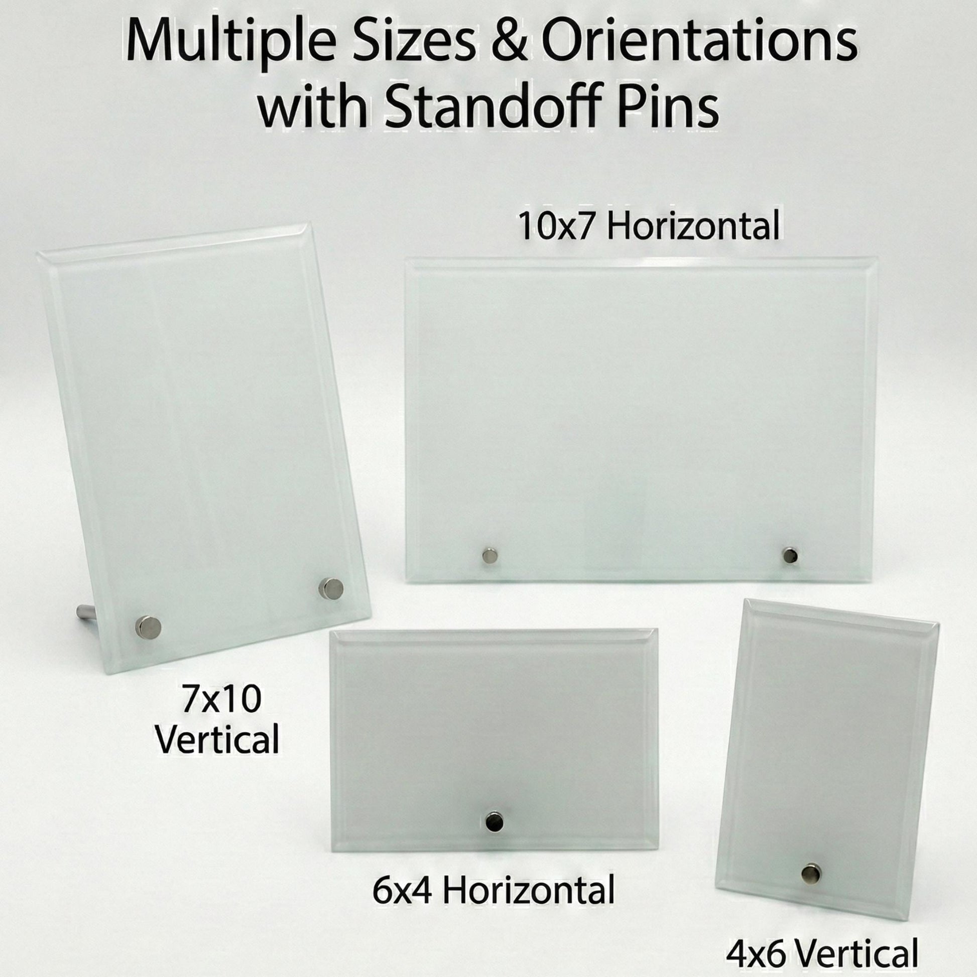 Sublimation Glass Blanks Multiple Sizes with Standoff Pegs – High-Definition Crystal Sublimate Supplies
