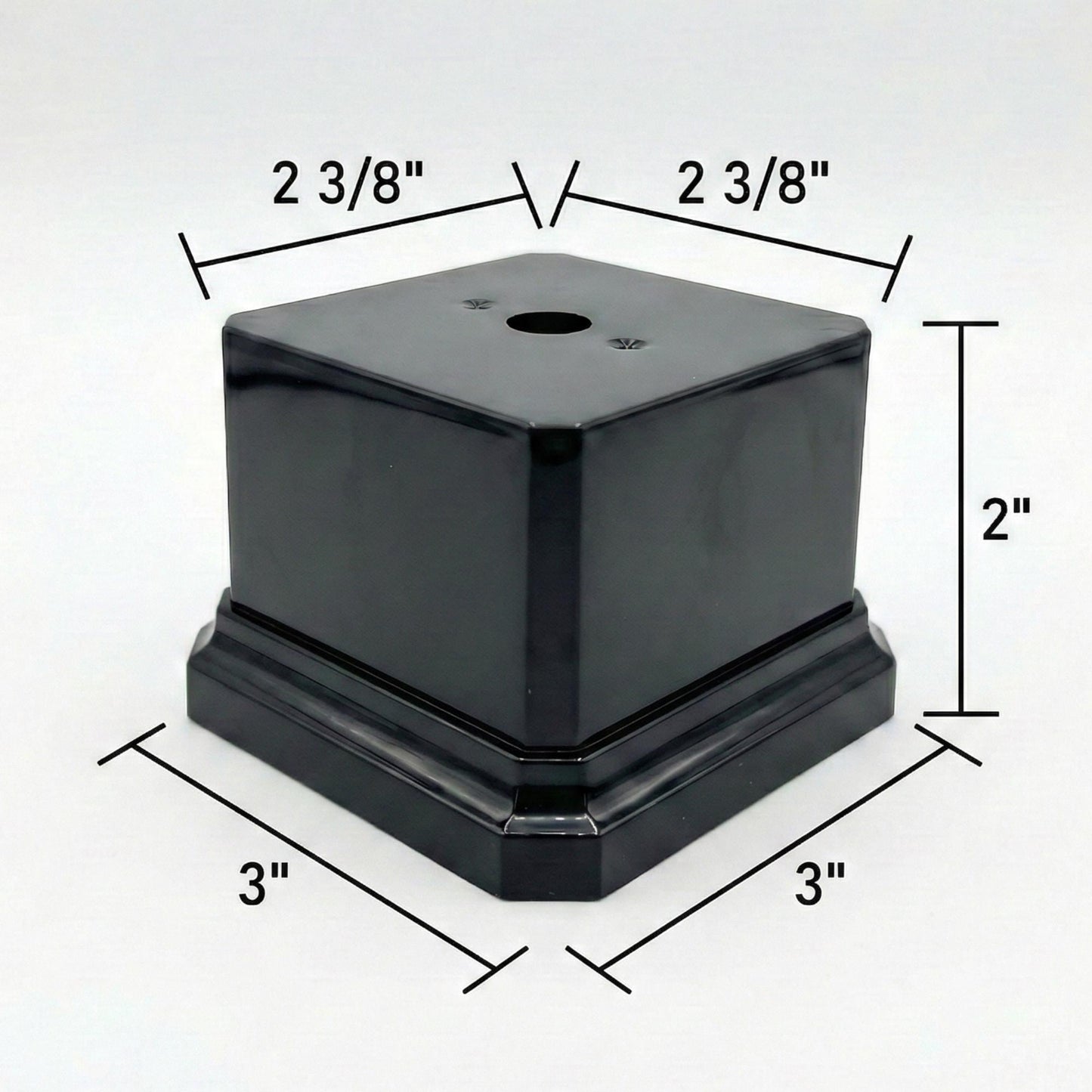 Premium Black Gloss Display Base – Weighted Square Pedestal for Trophies, Sculptures, 3D Prints, & Crafts – Heavy-Duty Riser Stand