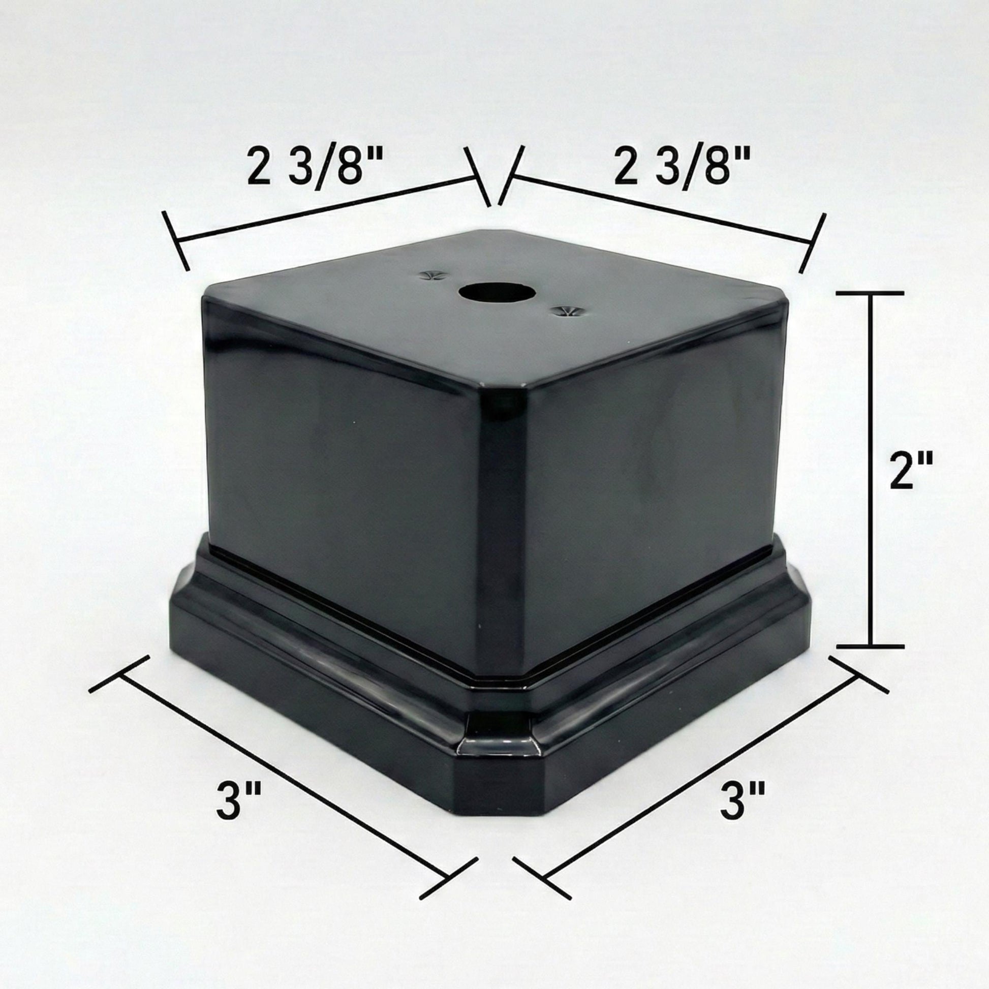 Premium Black Gloss Display Base – Weighted Square Pedestal for Trophies, Sculptures, 3D Prints, & Crafts – Heavy-Duty Riser Stand