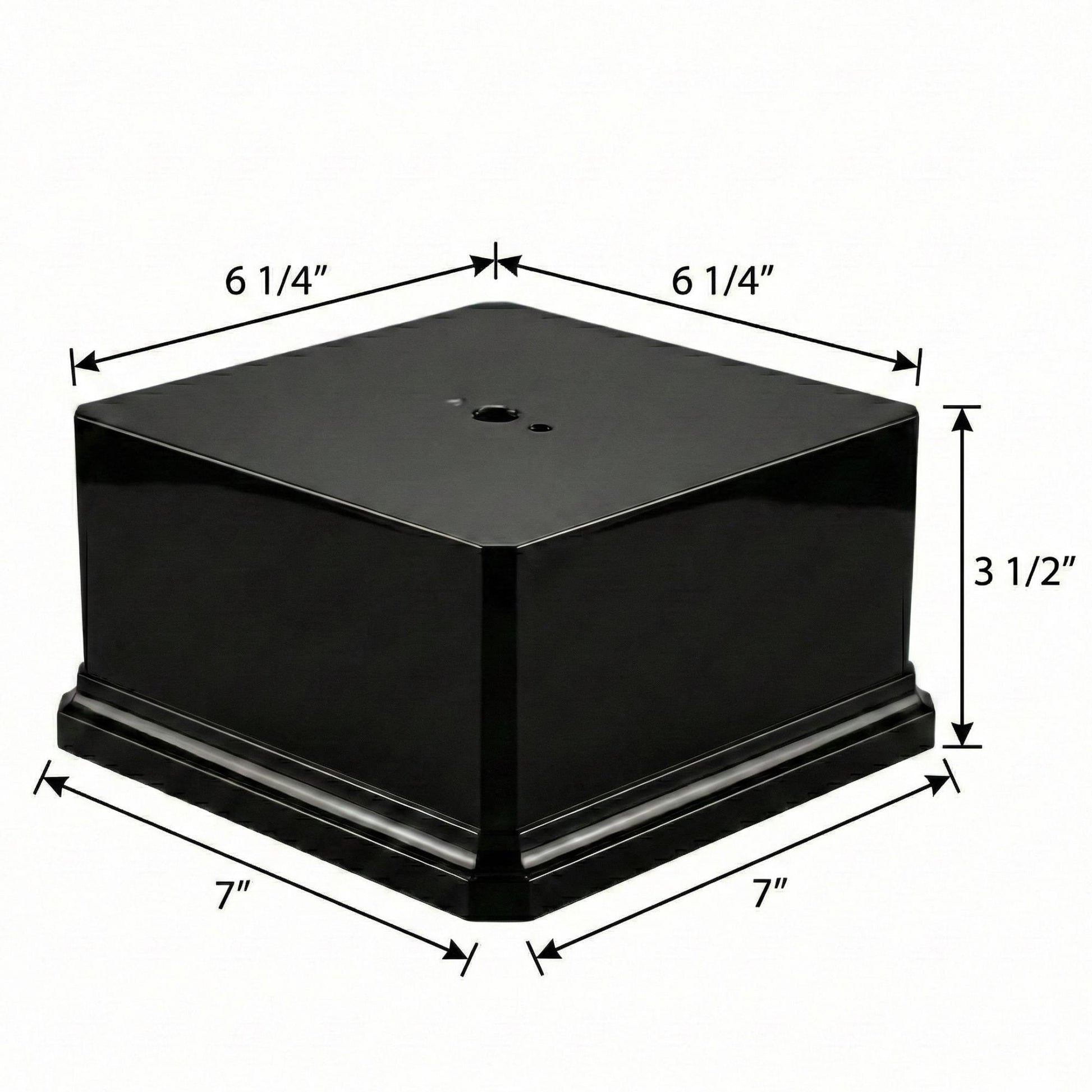 Premium Black Gloss Display Base – Weighted Square Pedestal for Trophies, Sculptures, 3D Prints, & Crafts – Heavy-Duty Riser Stand