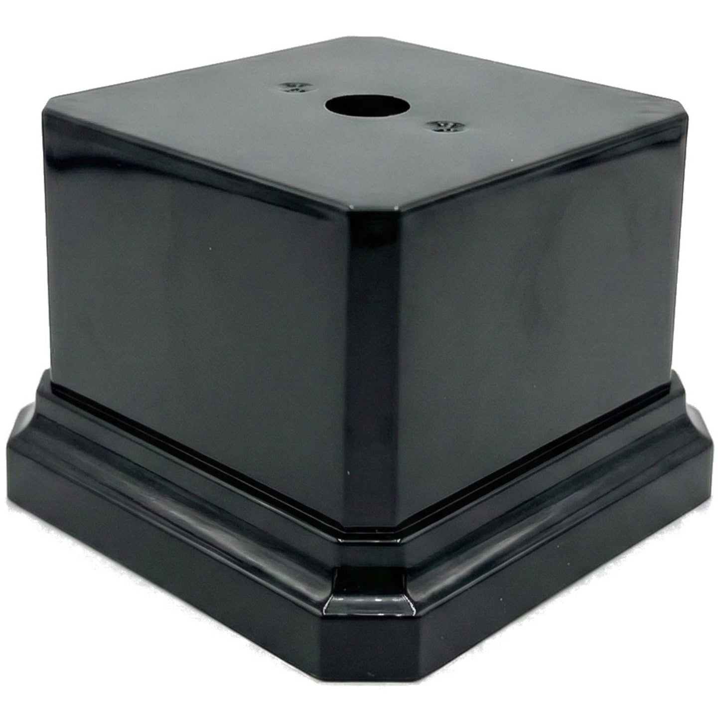 Premium Black Gloss Display Base – Weighted Square Pedestal for Trophies, Sculptures, 3D Prints, & Crafts – Heavy-Duty Riser Stand