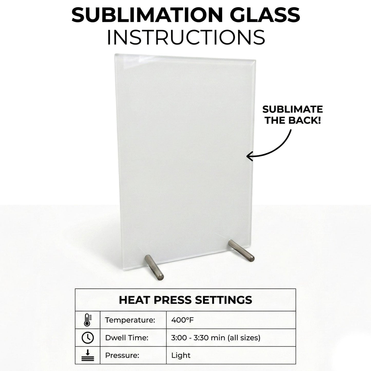 Sublimation Glass Blanks Multiple Sizes with Standoff Pegs – High-Definition Crystal Sublimate Supplies