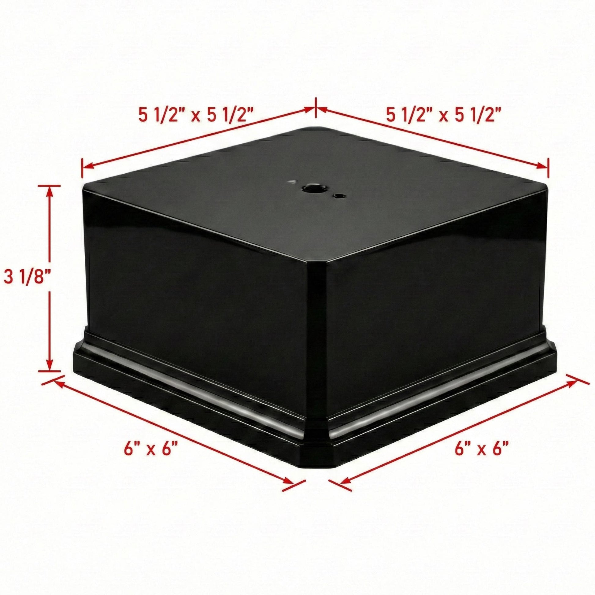 Premium Black Gloss Display Base – Weighted Square Pedestal for Trophies, Sculptures, 3D Prints, & Crafts – Heavy-Duty Riser Stand