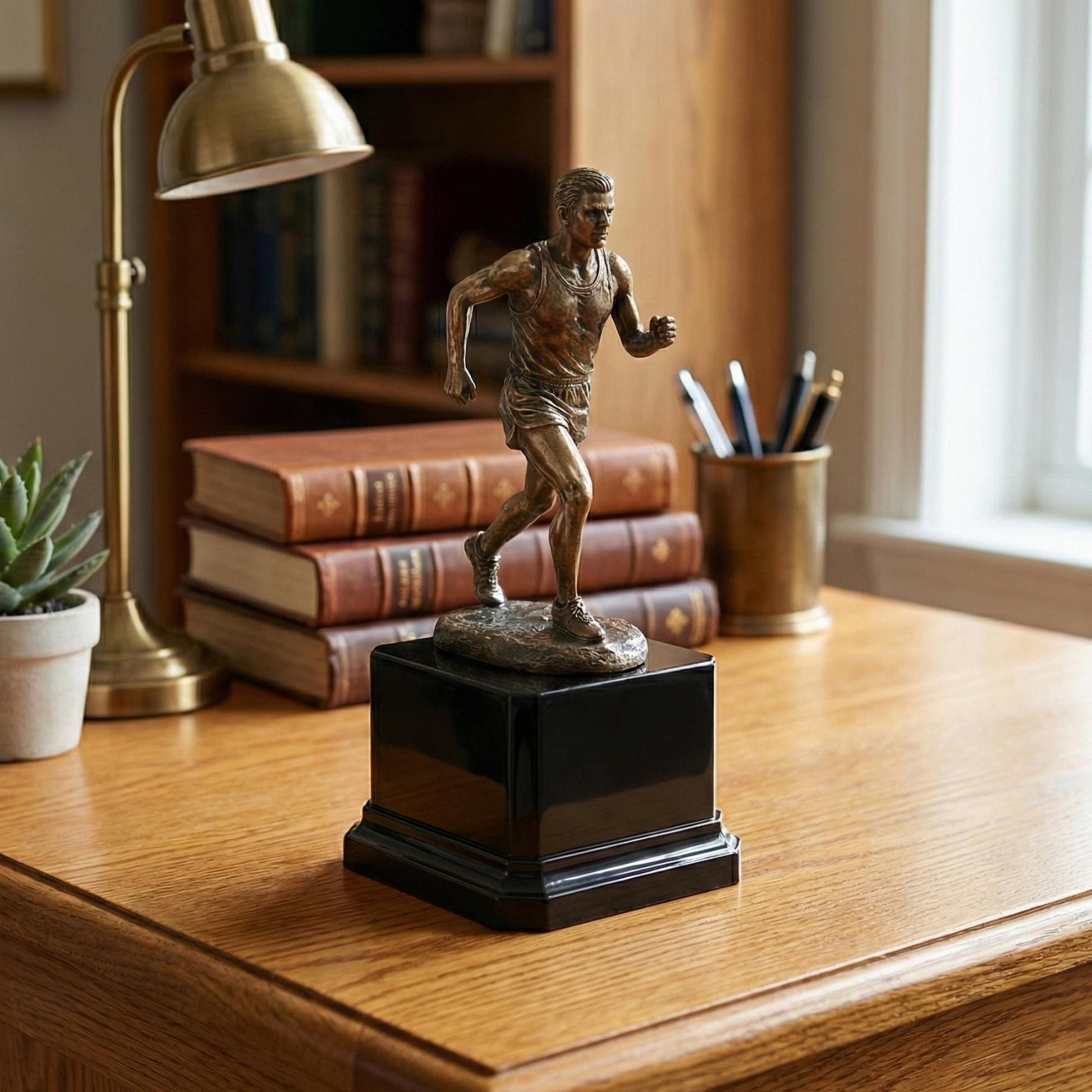 Premium Black Gloss Display Base – Weighted Square Pedestal for Trophies, Sculptures, 3D Prints, & Crafts – Heavy-Duty Riser Stand