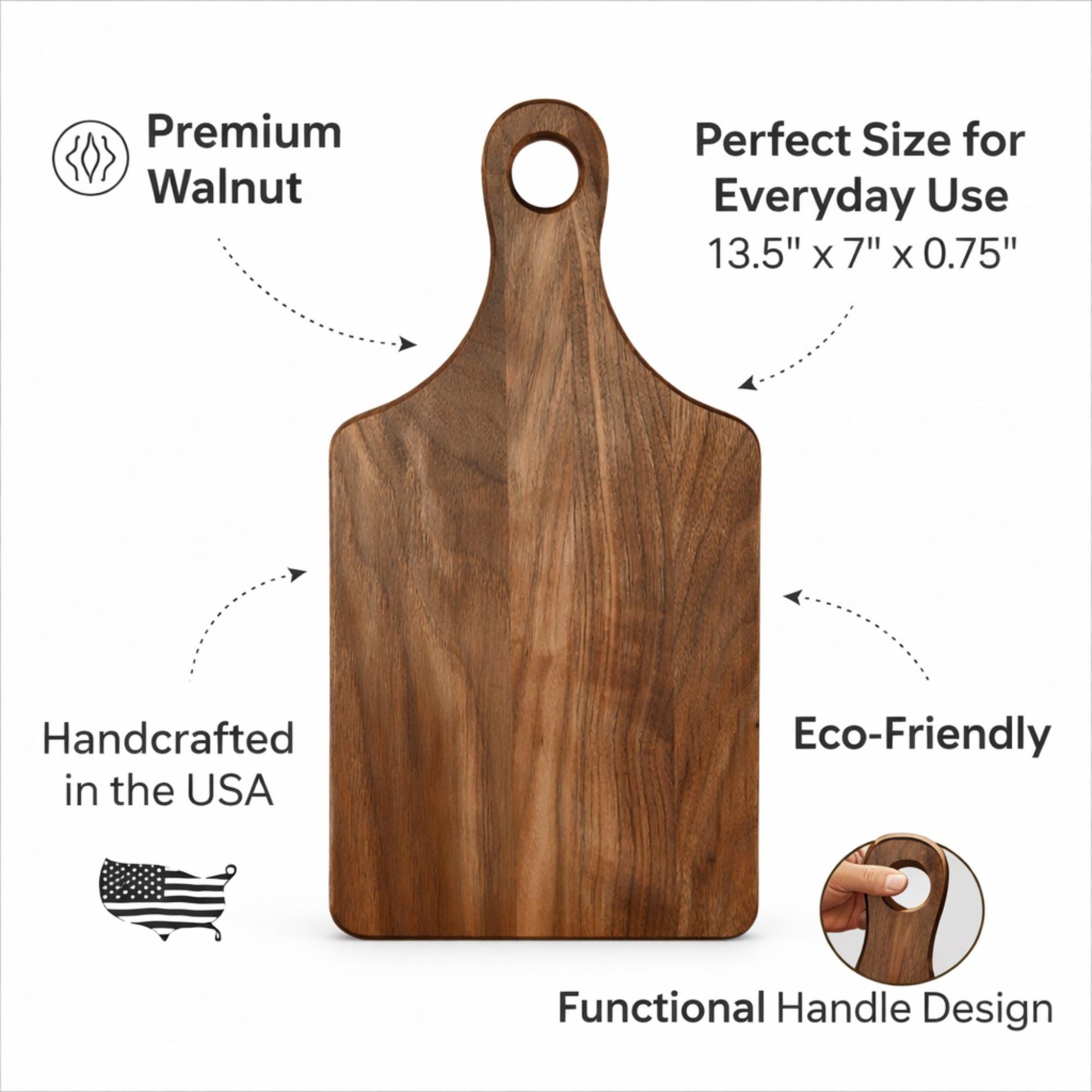Handcrafted Walnut Wood Cutting Board Blank Made in the USA | Multiple Sizes -Chopping Board | Serving Tray