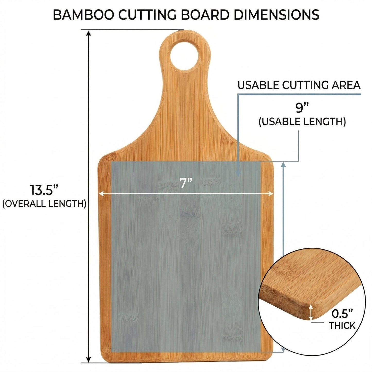 Handcrafted Bamboo Wood Cutting Board Blank Made in the USA | Multiple Sizes -Chopping Board | Serving Tray