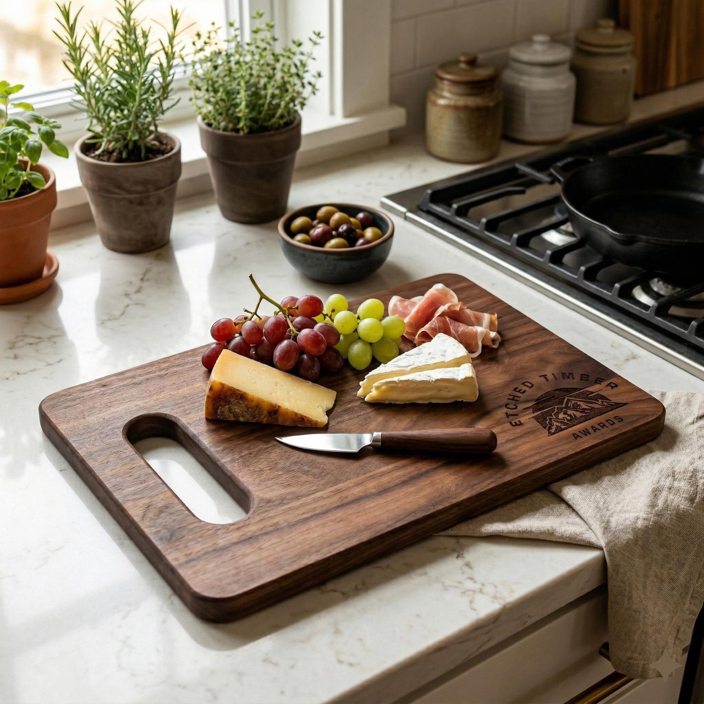Custom Logo Engraved Cutting Board – Premium Bamboo, Maple & Walnut | Handcrafted in USA | Corporate and Real Estate Closing Gifts