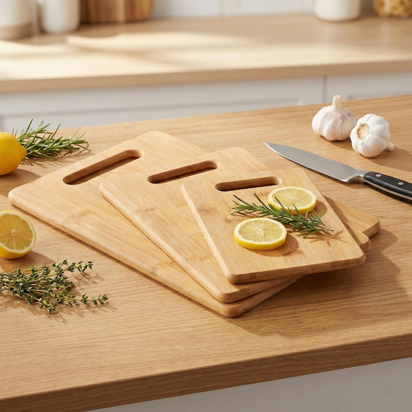 Handcrafted Bamboo Wood Cutting Board Blank Made in the USA | Multiple Sizes -Chopping Board | Serving Tray