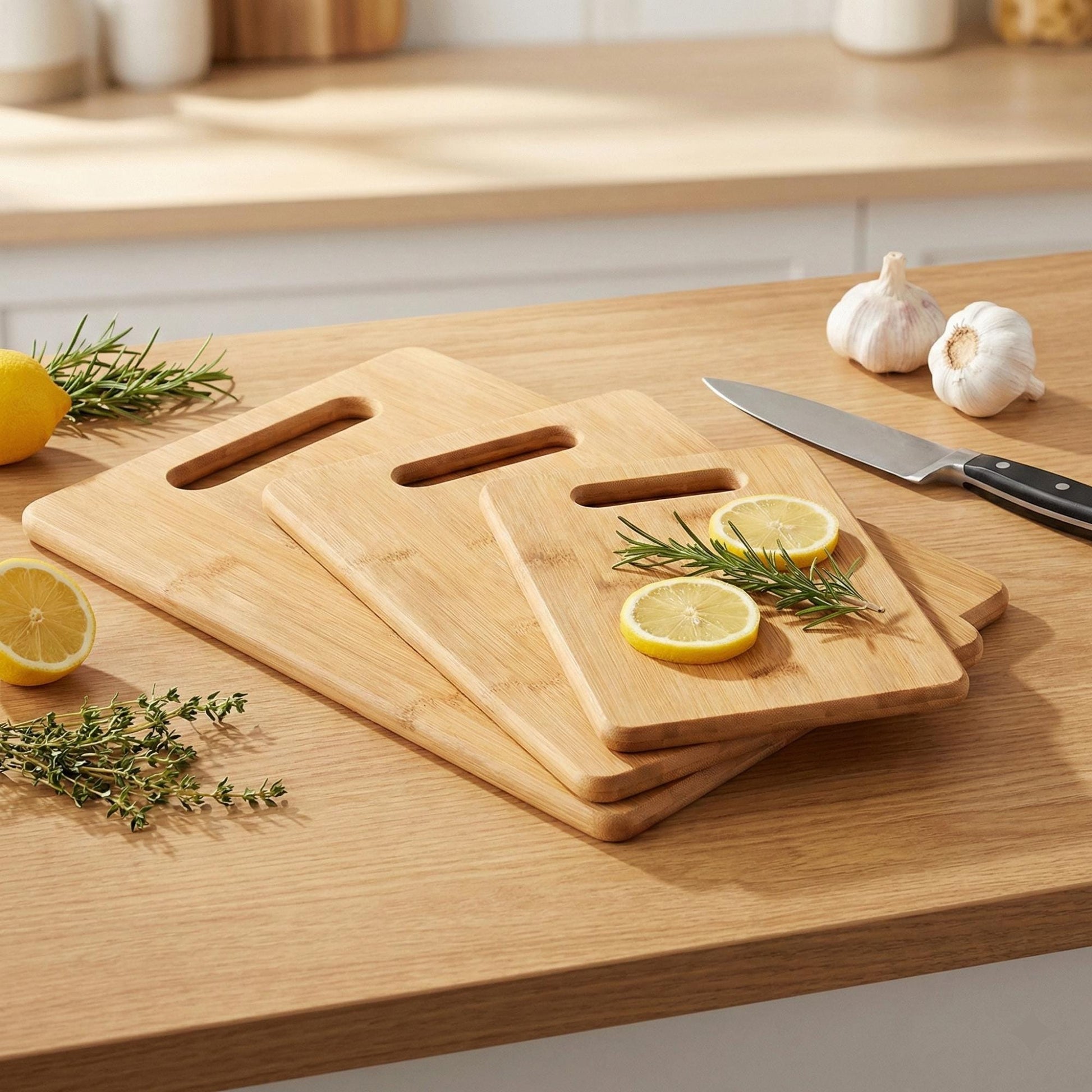 Handcrafted Bamboo Wood Cutting Board Blank Made in the USA | Multiple Sizes -Chopping Board | Serving Tray