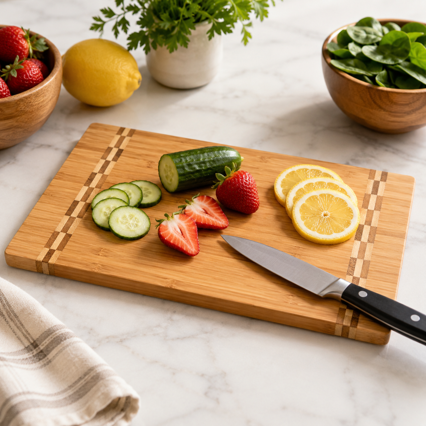 Sustainable Bamboo Butcher Block Cutting Board – 3 Sizes Available