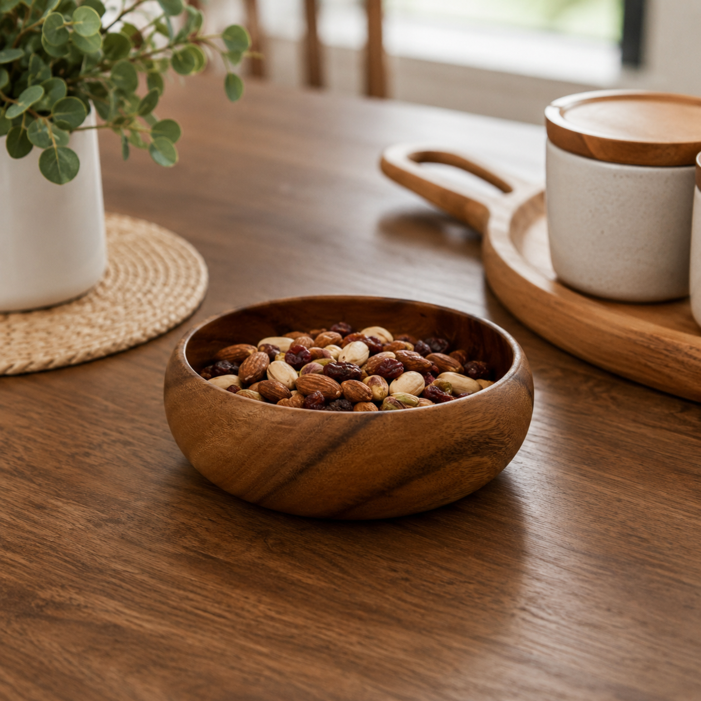 Handcrafted Hawaiian Acacia Wood Bowl – Organic Wooden Salad & Serving Bowl