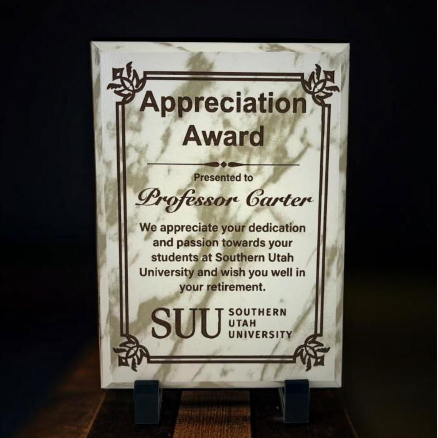 marble finish appreciation award