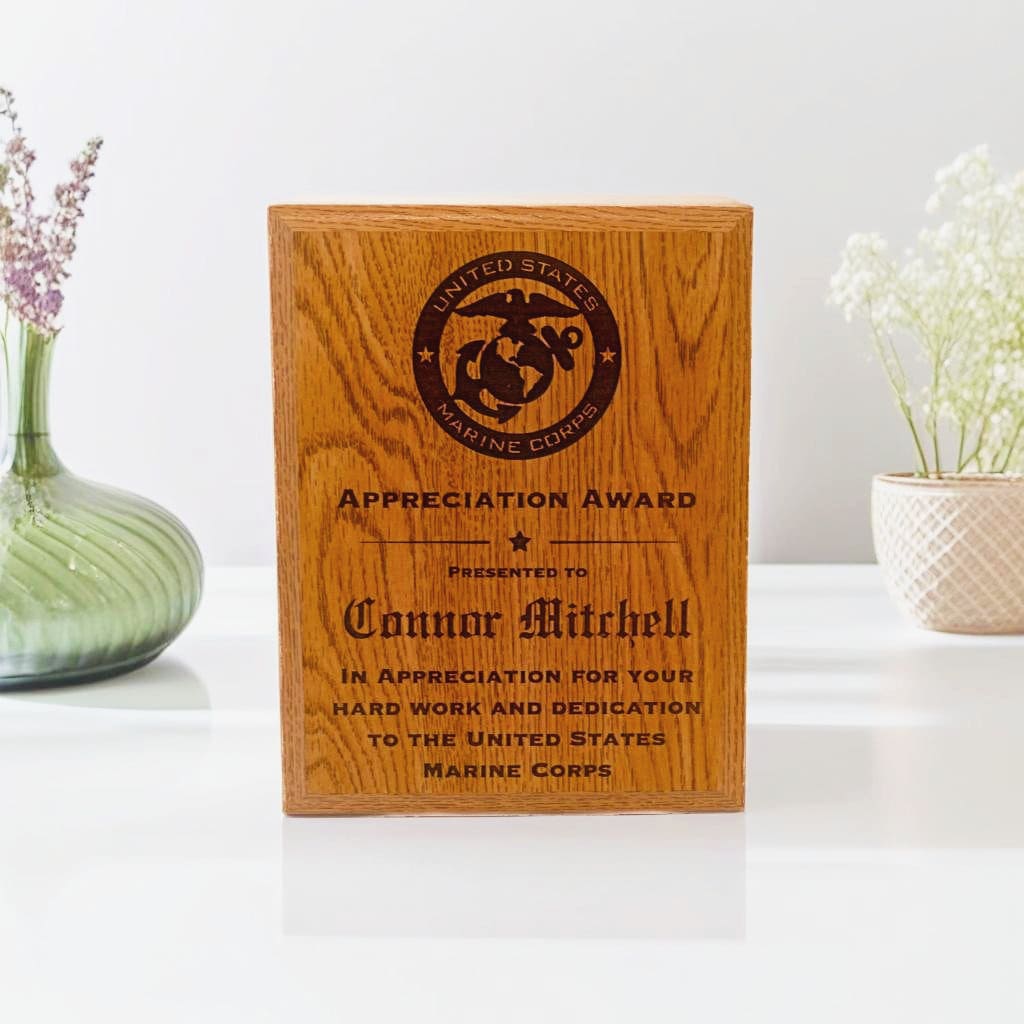 oak finish appreciation award marine corps
