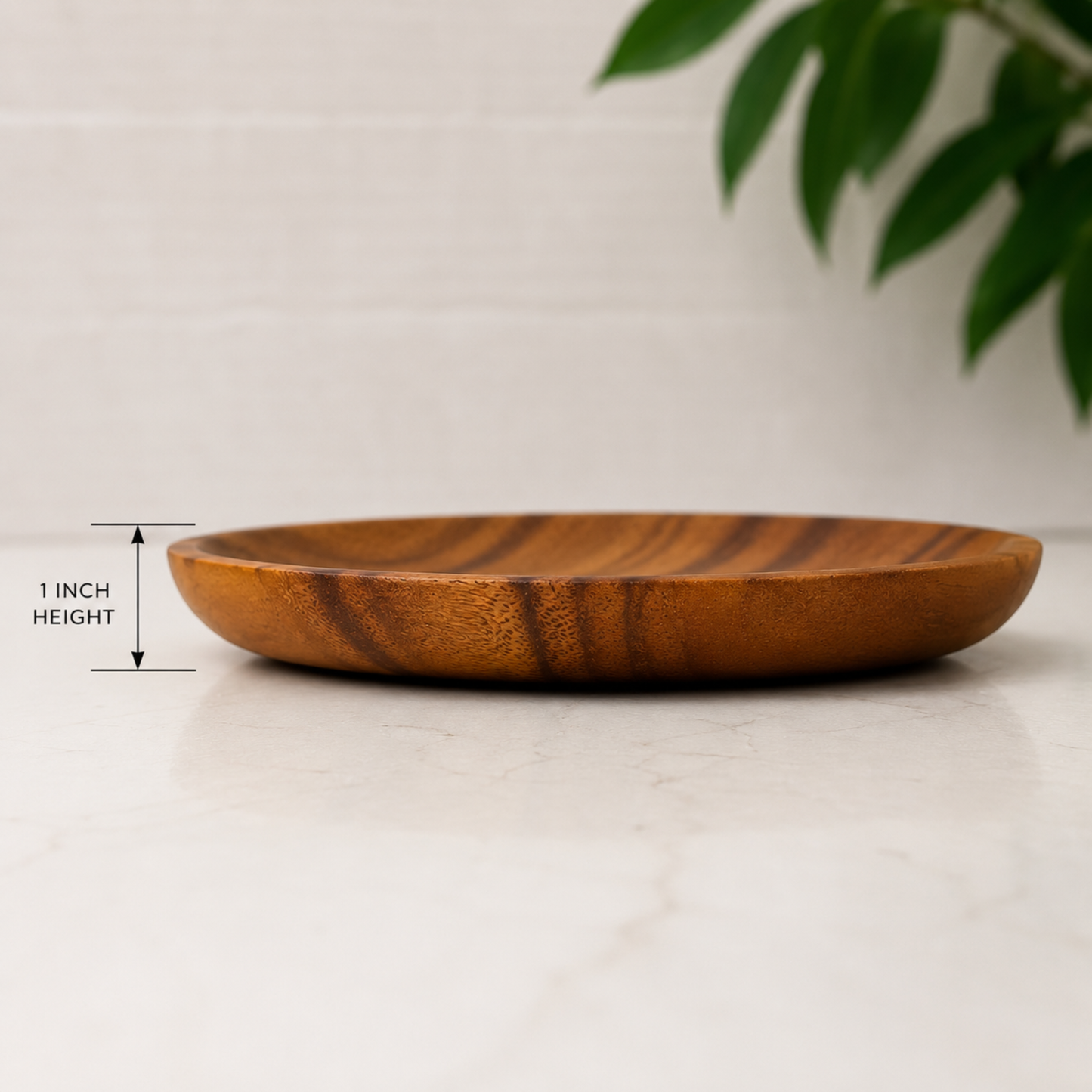 Handcrafted Hawaiian Wooden Dinner Plates - Acacia Wood, Round Wooden Tableware Plate