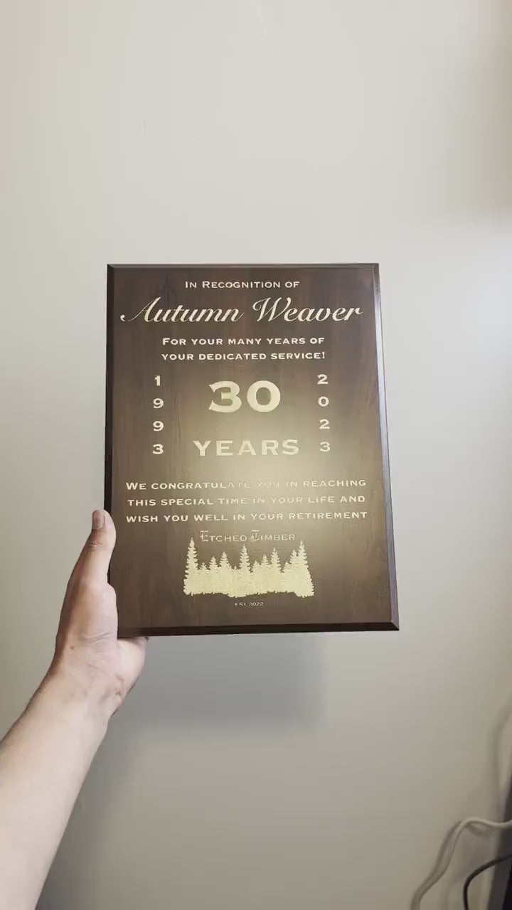 award plaque video overview