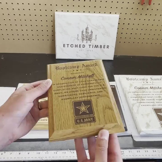 bootcamp award military plaque