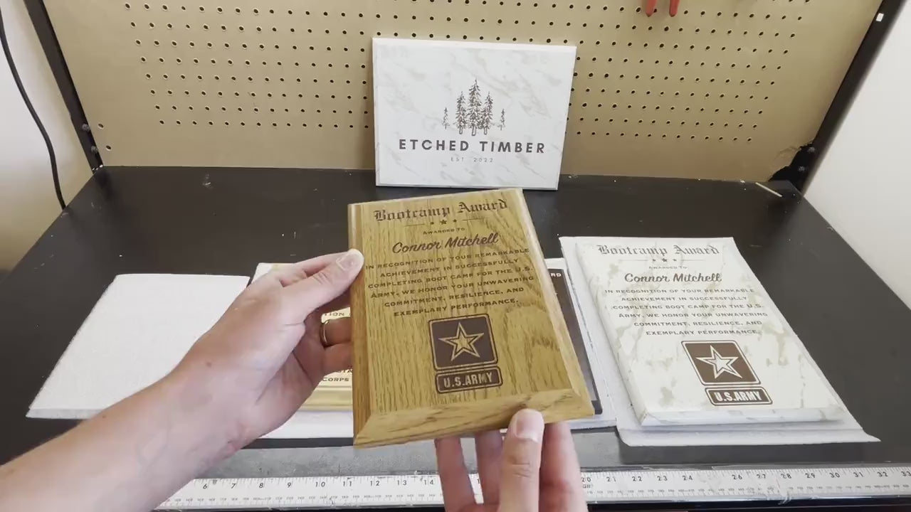 Award Plaque For Military Veterans and Soldiers, Custom Military Plaque, Navy Awards, Engraved Army Plaque, Marine Plaque Award, Air Force