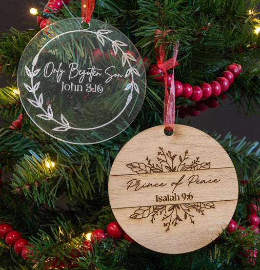 prince of peace ornaments wood and acrylic