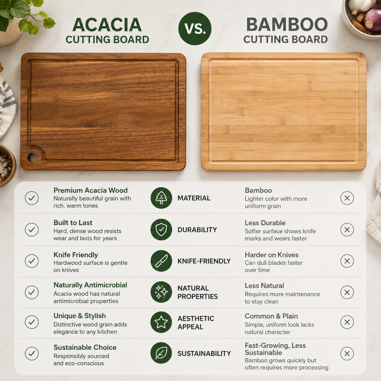 Handcrafted Acacia Wood Cutting Board – Premium Eco-Friendly Chopping Board