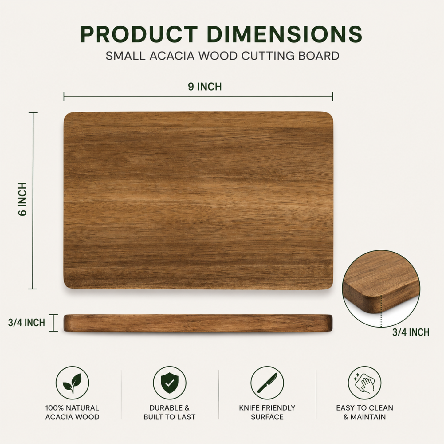 Handcrafted Acacia Wood Cutting Board – Premium Eco-Friendly Chopping Board