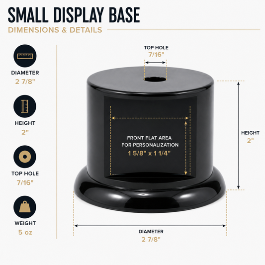 Round Black Gloss Display Pedestal Base (3 Sizes) – Stand for Trophies & Models