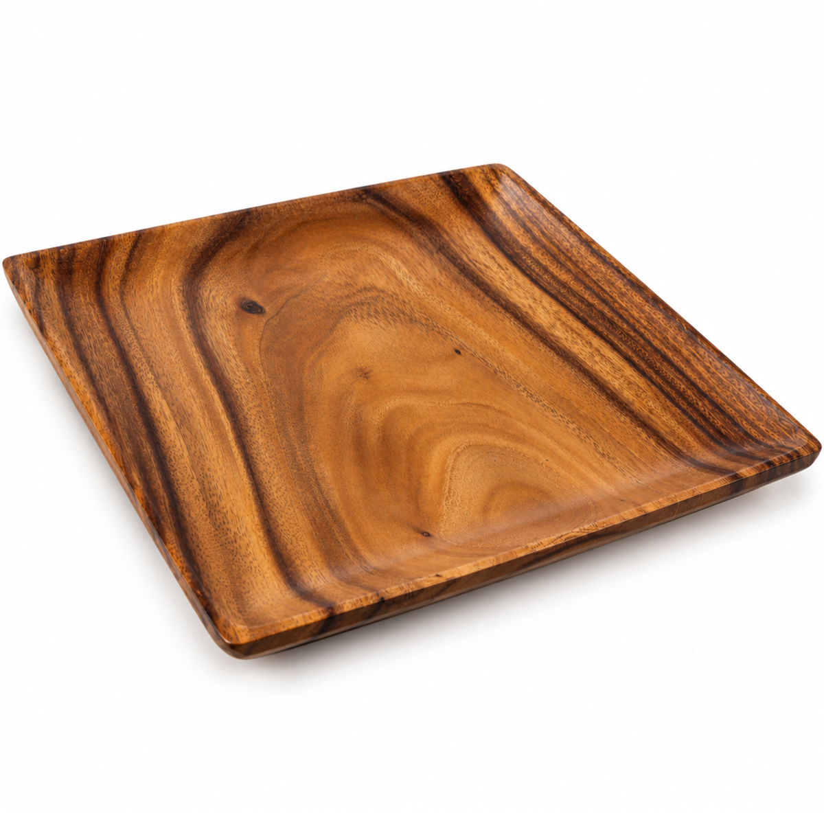 Square Acacia Wood Plates | Handcrafted in Hawaii | 8, 10 & 12 Inch